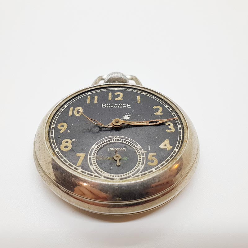 1940s Ingraham Biltmore Radium Pocket Watch for Parts & Repair ...