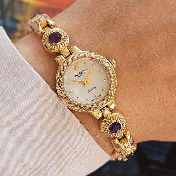 RARE Vintage Jules Jurgensen Watch for Ladies with Colorful Stones