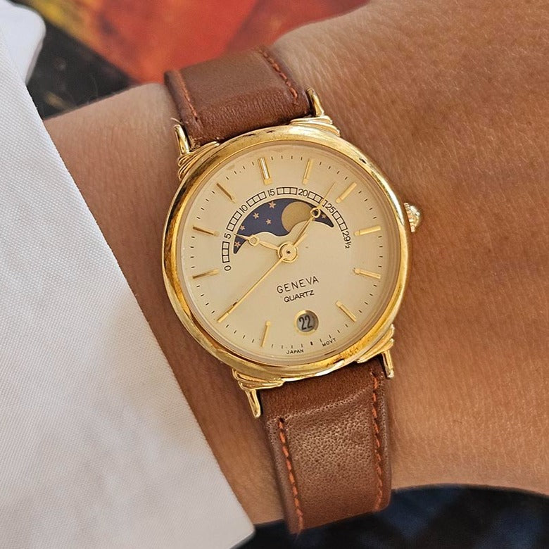 Wrist Moonphase Watches Under 2000 Moon Phase Geneva Quartz Watch