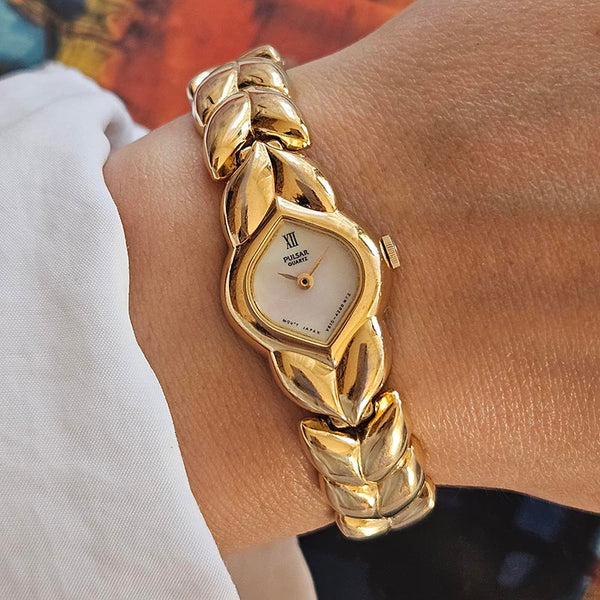 Rare Vintage Gold-tone Pulsar Women's Watch V810-6180 R0 – Vintage