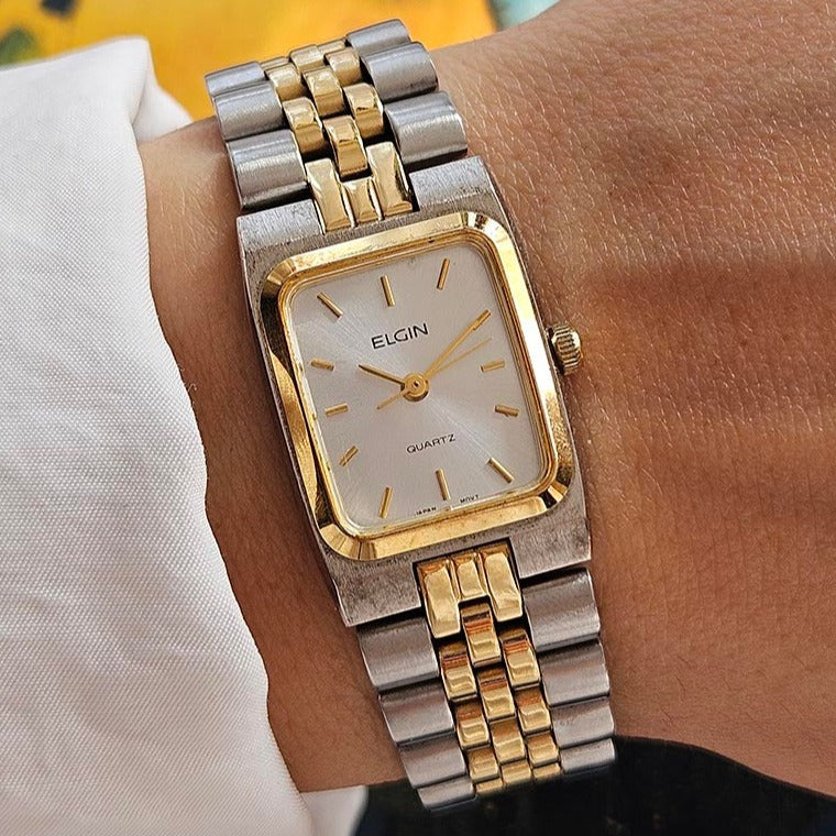 Vintage Silver-tone Elgin Women's Watch with Stainless Steel