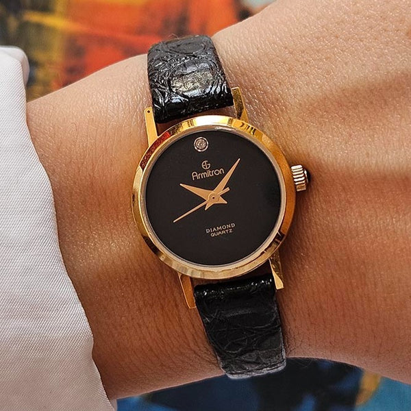 Armitron Diamond Reloj Armitron Dama Precio Dial Negro Vintage