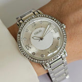 Vintage Minimalist Silver-tone Folio Watch for Her | Office Wear Watch