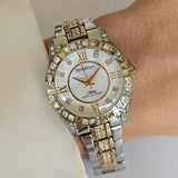 Vintage Two-tone Armitron Now Dress Watch with White Gemstones