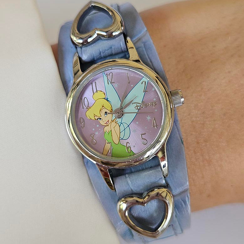 Vintage Purple Tinker Bell Cuff Watch Disney Princess Quartz Watch