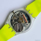 1996 Swatch CAUTION GK224 Watch | Vintage 90s Yellow Swatch Gent