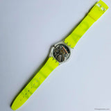 1996 Swatch CAUTION GK224 Watch | Vintage 90s Yellow Swatch Gent