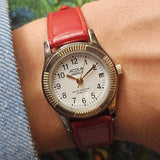 Vintage Acqua by Timex Indiglo Ladies' Quartz Watch Red Leather Strap