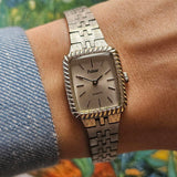 Vintage Silver-tone Rectangular Pulsar Ladies Watch | Tiny Dress Watch