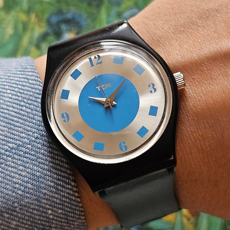 Vintage Blue TCM Watch for Women Sporty Everyday Wristwatch for