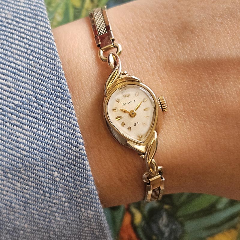 1963 Tiny Vintage Bulova Ladies Watch 10K Rolled Gold Plated 23