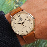 Vintage Silver-tone Meister Anker Quartz Watch for Men with White Dial