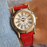 Tiny Vintage Forenza Japan Quartz Watch for Women with Red Strap
