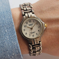 Retro Silver-tone Carriage Indiglo Watch for Her | Cool-Toned Watch