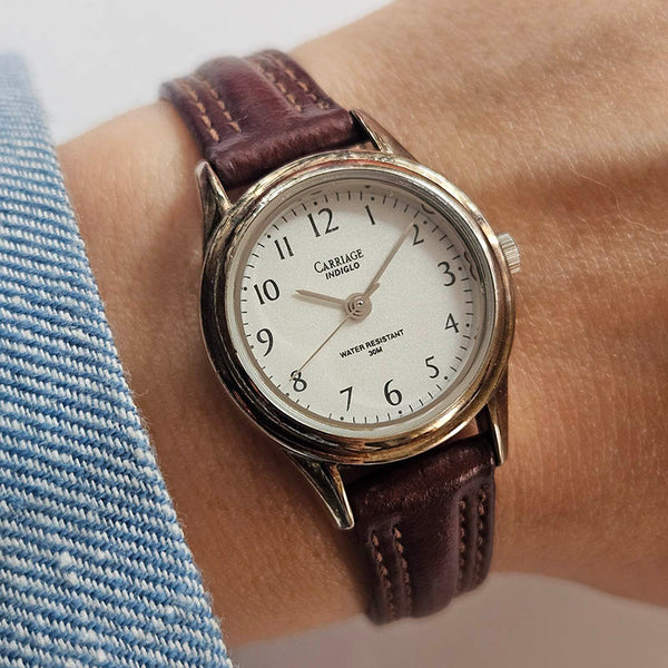 Vintage Carriage Indiglo Quartz Watch for Her | Classic Everyday Watch