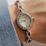 Tiny Vintage Sekonda Diamond-Shaped Watch for Ladies Silver-tone