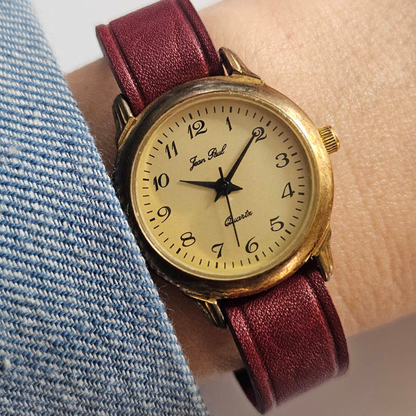 Orologio Classico Da Donna Con Cinturino In Pelle – Quadrante Bianco Numeri Arabi – Vintage Quarzo