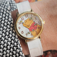 Vintage Dainty Winnie the Pooh Watch for Women with White Strap