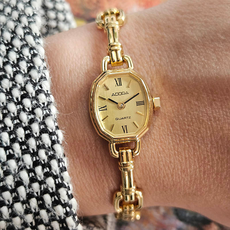 Dainty Vintage Adora Dress Watch for Ladies | Gold-tone Occasion Watch Dainty Vintage Adora Dress Watch for Ladies | Gold-tone Occasion Watch