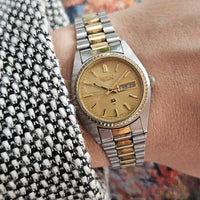 Vintage Two-tone Seiko Day Date Watch | Seiko Sporty Watch for Women