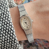 Vintage Silver-tone Caravelle Watch for Ladies | 1970s Cocktail Dress Watch
