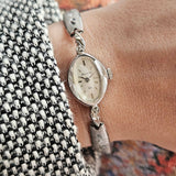 Vintage 1960s Silver-tone Bulova Cocktail Watch for Ladies 10K Gold Plated