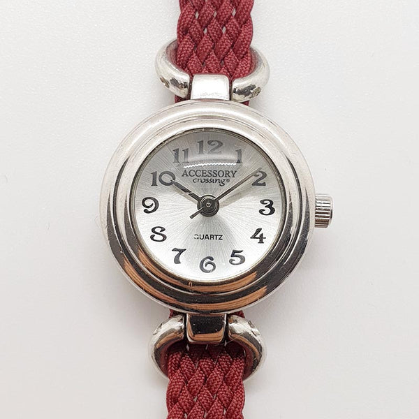 Small Accessory Crossing Quartz Watch for Women on Nato Strap