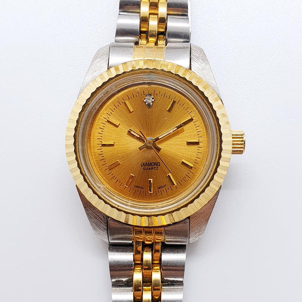 Two-Tone Diamond-Style Quartz Watch for Women on Bracelet