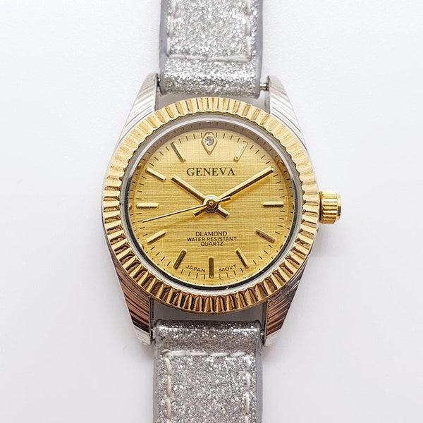 Two-Tone Geneva Elegant Quartz Watch for Women