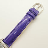 Vivani Bedazzled Rectangular Watch for Women on Purple Strap