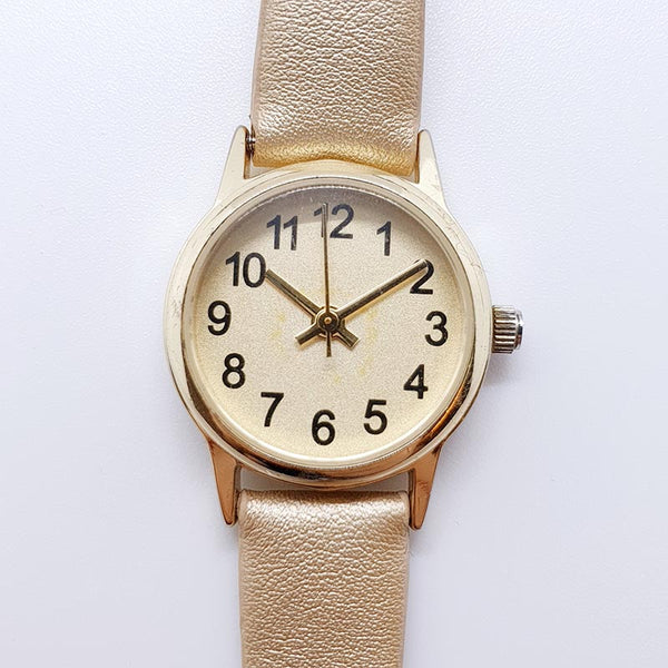 Vintage 25mm Gold-Tone Dial Watch for Women | Singapore Movement