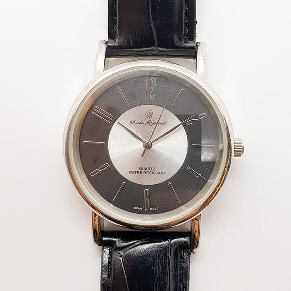 40mm Charles Raymond Black and Silver-Tone Quartz Watch No. 3379