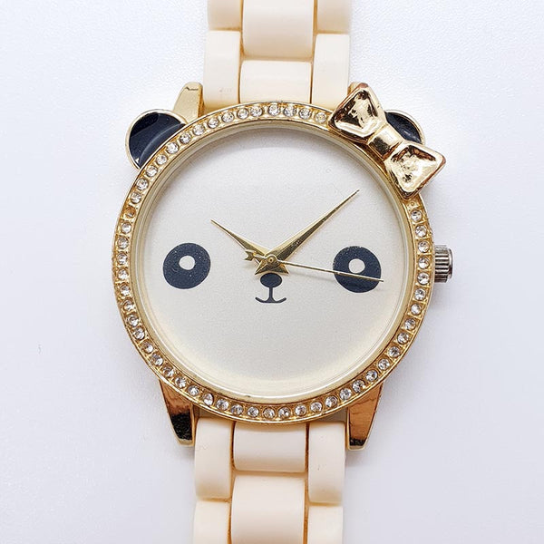 Cute Elegant Panda Face Quartz Watch for Women and Girls