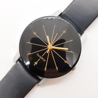 Vintage geometrische schwarze Zifferblattquarz Uhr Für Frauen