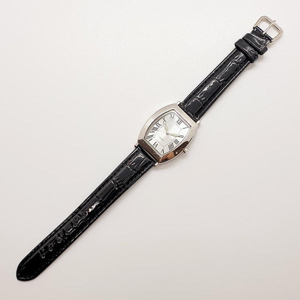 Tonneau - Orologio da polso da uomo, analogico, stile punk, con movimento giapponese, con cinturino in gomma, Nero e nero Tonneau - Orologio da polso da uomo, analogico, stile punk, con movimento giapponese, con cinturino in gomma, Nero e nero