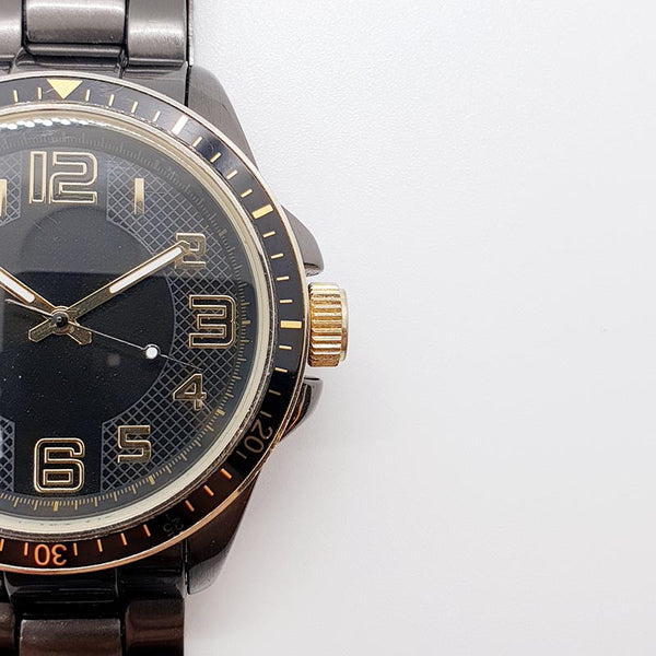 Akzent Orologio Da Polso Uomo, Nero E Oro, Analogico Al Quarzo Con Data, Cassa 42 Mm, Cinturino Metallico