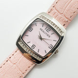 Pink Dial Realities Rhinestones Watch with Singapore Movement