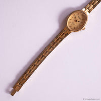 Vintage Dainty Gold-tone Dufonte by Lucian Piccard Watch Oval Case