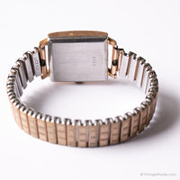 Vintage Gold-tone Rectangular Watch for Him | Mechanical Wristwatch