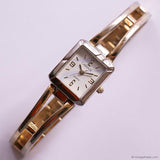 Vintage Two-tone Carriage Tank Watch | Dainty Bangle Watch for Women