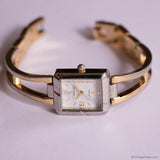 Vintage Two-tone Carriage Tank Watch | Dainty Bangle Watch for Women