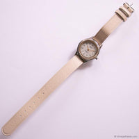 Vintage Minimalist Carriage Watch for Ladies with Beige Leather Strap