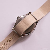 Vintage Minimalist Carriage Watch for Ladies with Beige Leather Strap