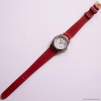 Vintage Acqua by Timex Indiglo Ladies' Quartz Watch Red Leather Strap