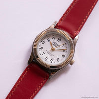 Vintage Acqua by Timex Indiglo Ladies' Quartz Watch Red Leather Strap