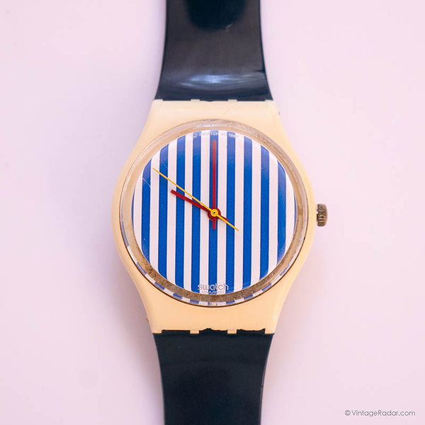 Vintage de 1987 Swatch GW108 Newport dos reloj | 80 raros Swatch Caballero