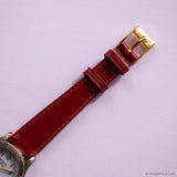 Vintage Acqua by Timex Indiglo Ladies' Quartz Watch Red Leather Strap