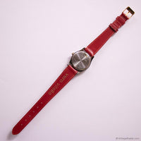 Vintage Acqua by Timex Indiglo Ladies' Quartz Watch Red Leather Strap