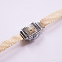 Tiny Vintage Rectangular Elix Watch for Women with Mechanical Movement