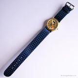 Vintage Lorus Gold-tone Mickey Mouse Watch with Navy Nato Strap